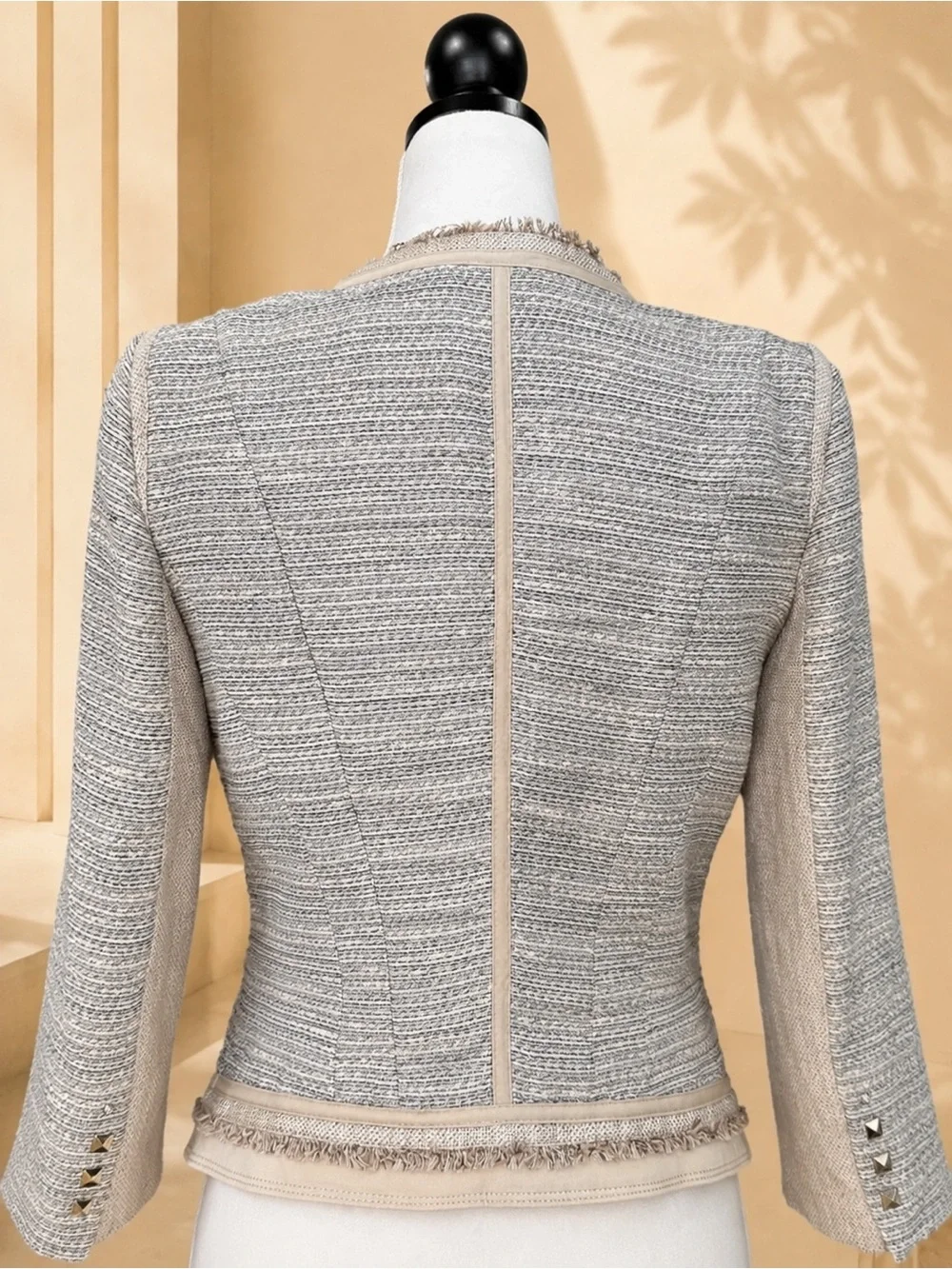 WHBM Metallic Tweed Studded Jacket Size 4